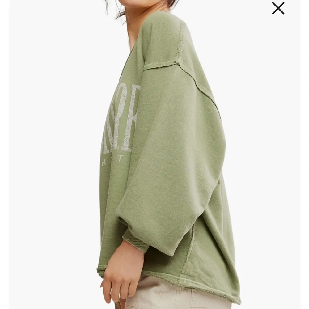NWT Free People Venice Oversized Cotton Blend Graphic Sweatshirt